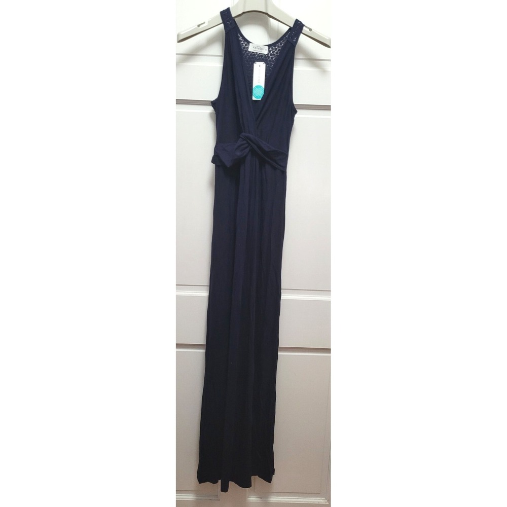 Stitch Fix Kaileigh Gabbiey Crochet Back Knit Maternity Maxi Dress - Navy - XS